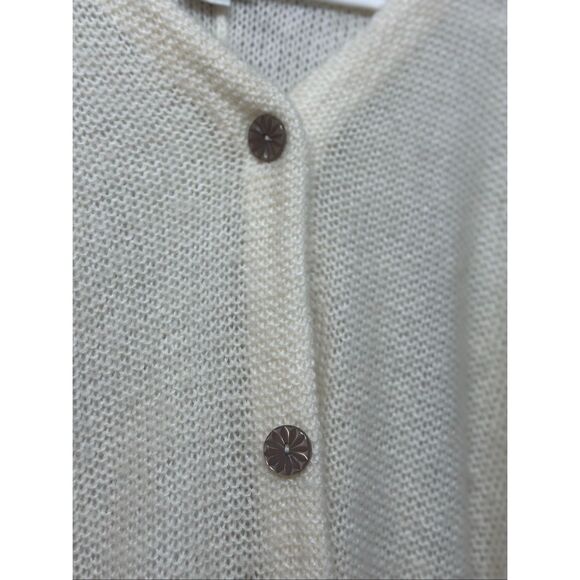 Vintage Blushe by Spiegel Mohair Blend Duster Cardigan Cream Sweater Women's 3XL - Picture 4 of 8